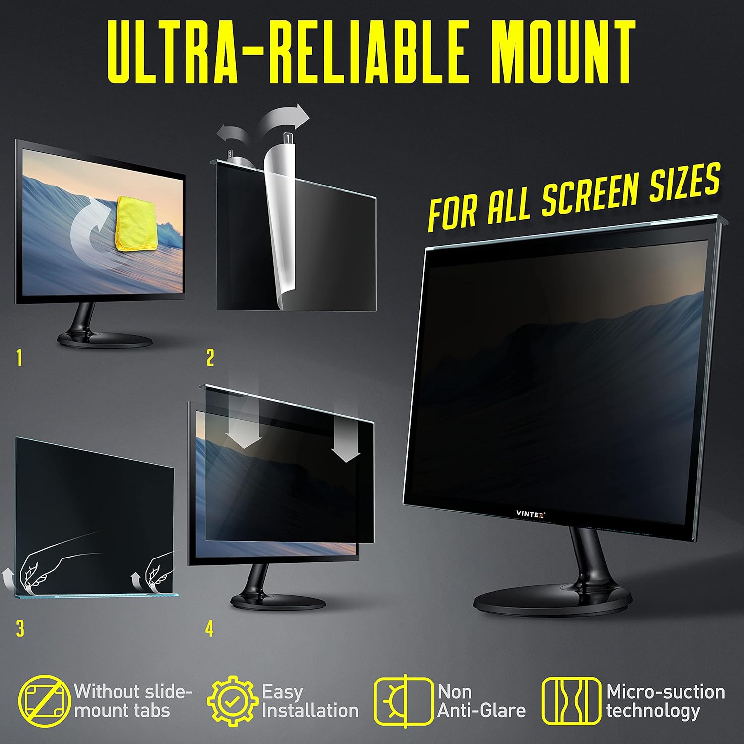 Up To 60% OFF Acrylic 23 Inch - High Clarity Computer Privacy Screen Filter for Widescreen Computer Monitors - (524 x 306mm) - Monitor Frame Hanging Type