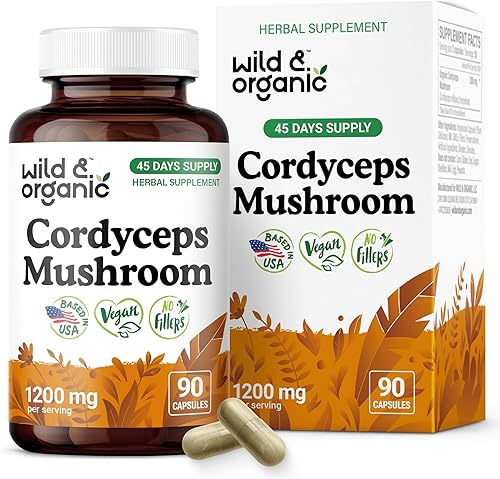 Vista 8 de Wild & Organic Cordyceps - Cápsulas de hongos - 60 unidades - Suplemento de apoyo inmunológico