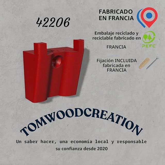 Foto 2 de 5 de TOMWOODCREATION Soporte de Pared Compatible con Lego, Fabricado en Francia (42206)