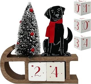 Christmas Countdown Christmas Tree Sleigh Advance Calendar Black Dog Count Down