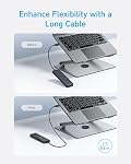 Anker 4-Port USB 3.0 Hub with 5Gbps Data Transfer, Ultra-Slim USB-C Connector Hub, for MacBook, iMac, Surface, Mobile HDD, and More (2 ft USB-C Connector, Charging Not Supported)