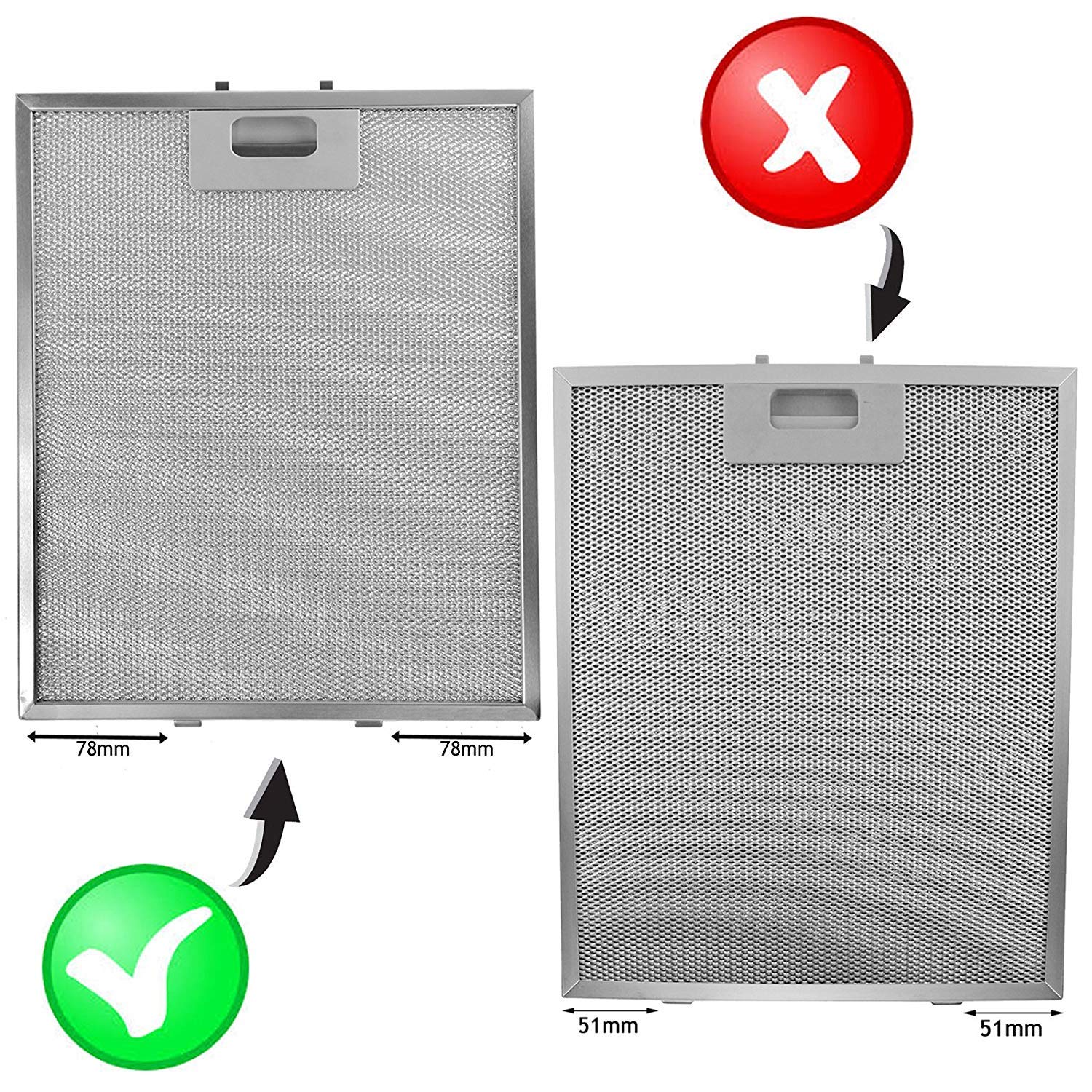 SPARES2GO Filtro a Rete Metallica compatibile con Baumatic Coperchio di Sfiato Cappa Aspirante (318 x 258 mm, Confezione da 2 Pezzi