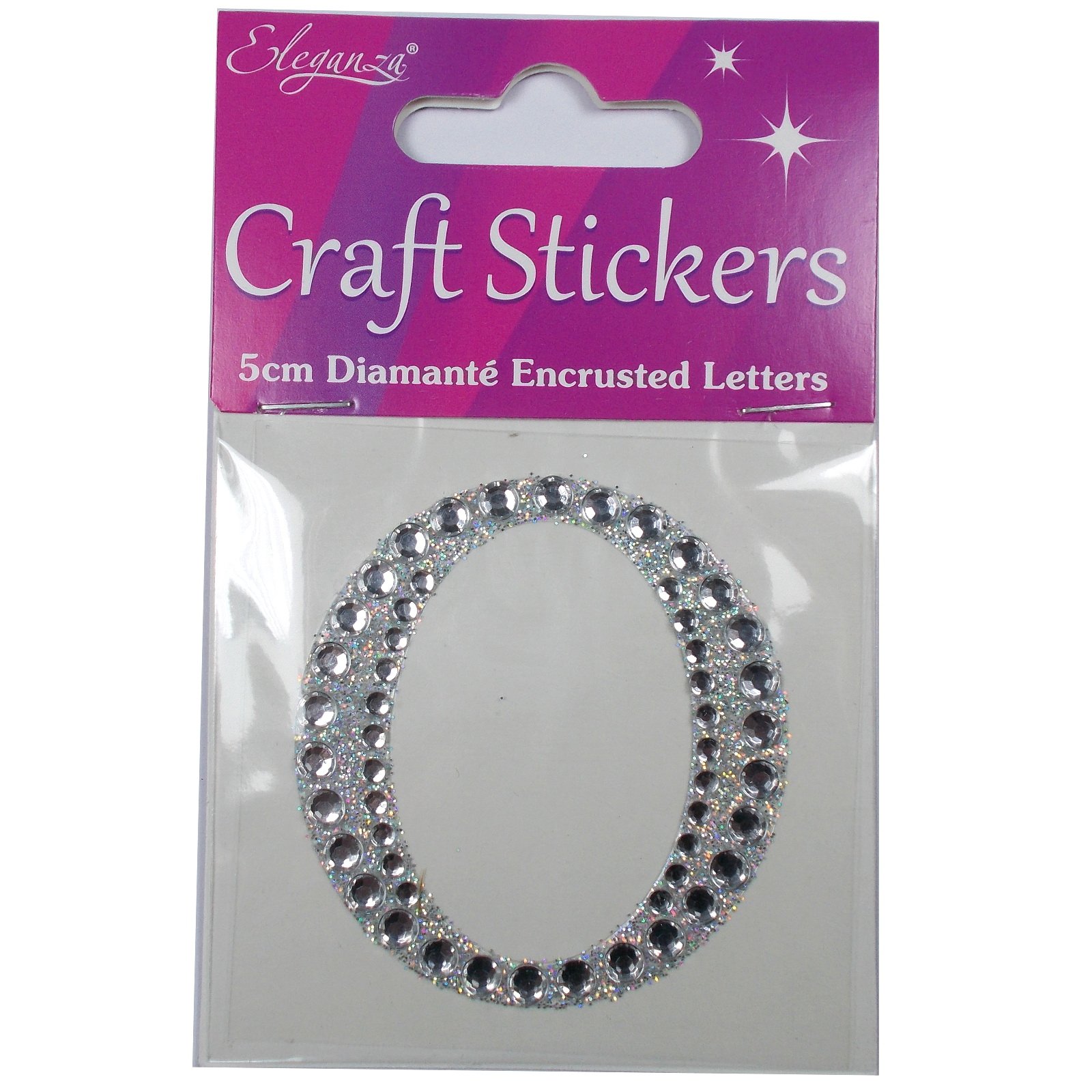 Craft Stickers 5cm Diamante Encrusted Letters & Numbers (O)