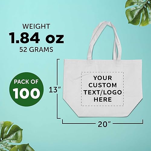Miniatura 5 de DISCOUNT PROMOS Juego de 100 bolsas personalizadas de estilo sureño para comestibles, paquete a granel personalizado, bolsas de compras y