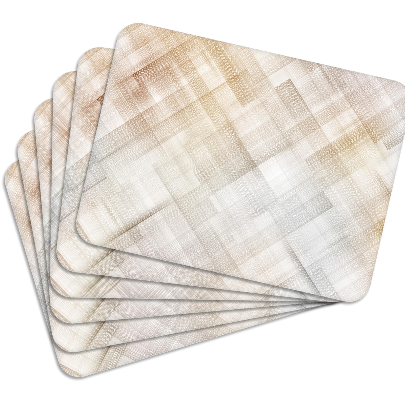 Mg Design Set of 6 Cork Placemats – Abstract Design 3 – 12 x 16 in (30 x 40 cm) – Heat Resistant and Eco-Friendly Dining Table Mats