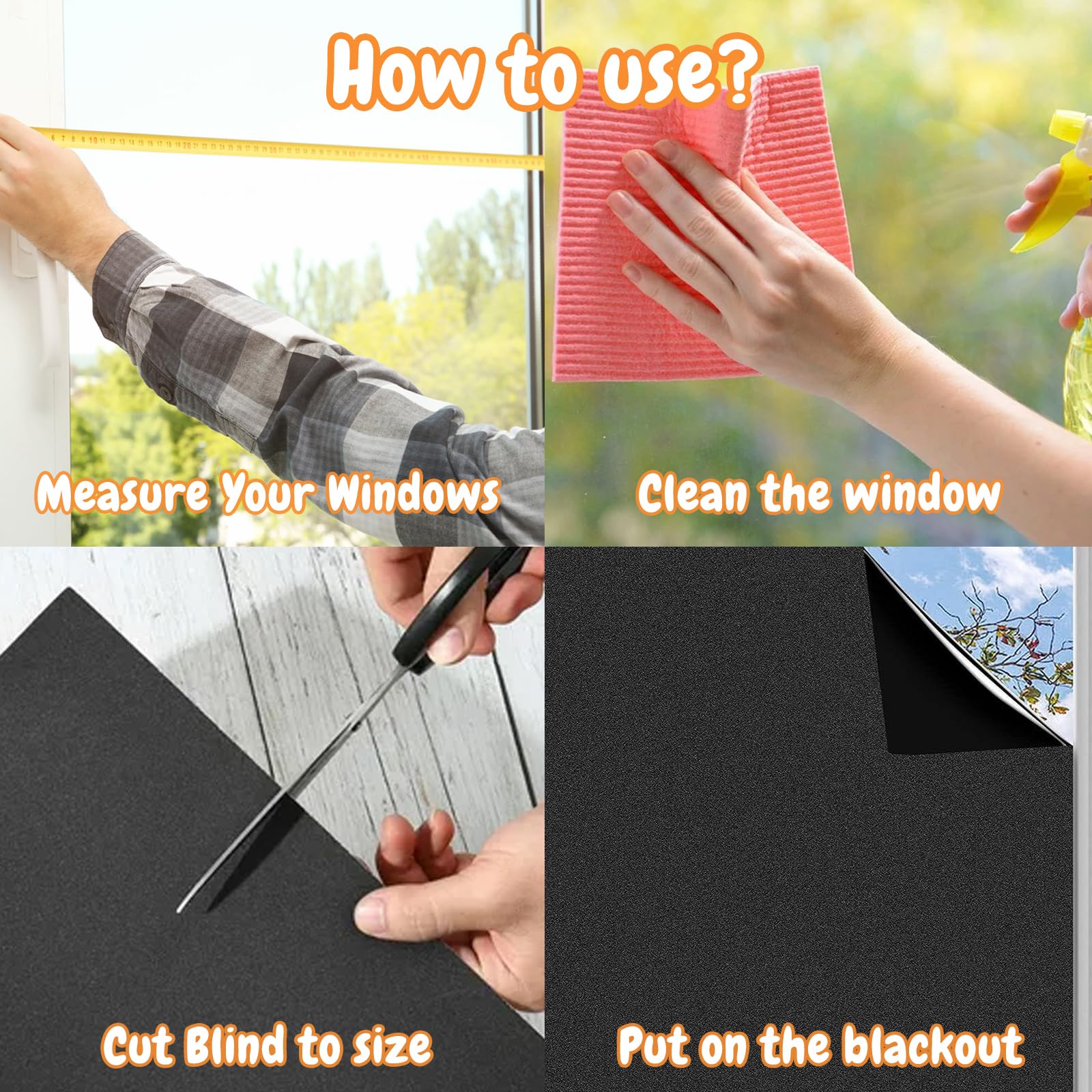 Deaguid Blackout Blinds Stick on Window - Image 2