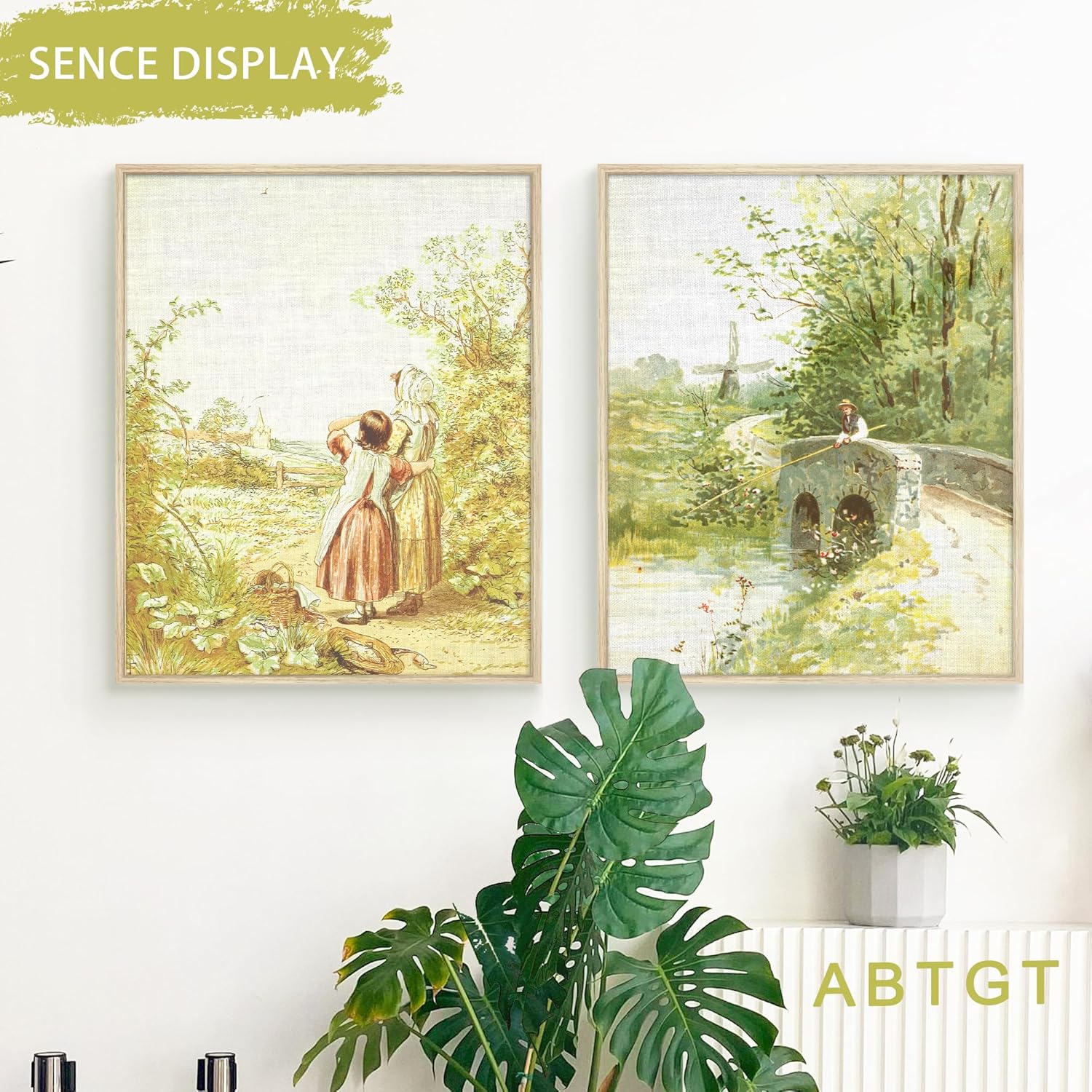 Abtgt 16x20 Canvas Floating Frame with 0.9" Deep, 16x20 Floater Frames for Canvas Paintings with Adhesive, Vertical or Horizontal Wall Art frame for Prints Oil Painting Diamond Decor, Natural, 1 Pack