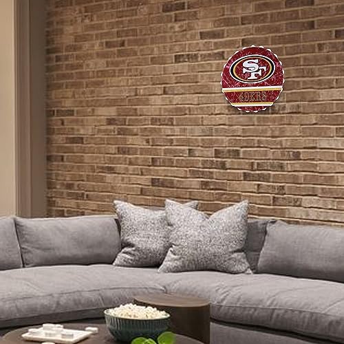 Vista 121 de Cartel de pared de Los Angeles Rams de 13 pulgadas con tapa de botella envejecida, edición limitada, de FOCO Rams, representa a la NFL y muestra tu