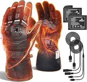 IRON JIA'S Heated Motorcycle Gloves with Rechargeable Battery and Touchscreen Compatibility