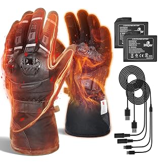 IRON JIA'S Beheizbare motorradhandschuhe 3000mAh 2025 Upgrade Intelligente Temperaturregelung,beheizbare Handschuhe USB für Herren Damen,Warme Outdoor Winter Motorradhandschuhe mit 4 Heizstufen - Amazon product rated Grade A
