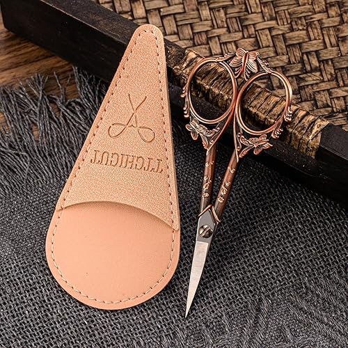 Miniatura 5 de Tijeras vintage de acero inoxidable, pequeñas tijeras de costura y ganchillo para costura, manualidades y trabajos de arte, herramienta manual de