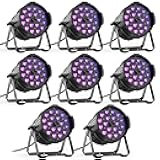 HOLDLAMP LED Zoom Par Light 18X18W RGBWA+UV 6-in-1 Stage Lighting, High Power Professional Stage Lights, DMX Sound Activated Uplights,LED Par Can for Events Christmas Party Wedding Church Bar,8 Pack