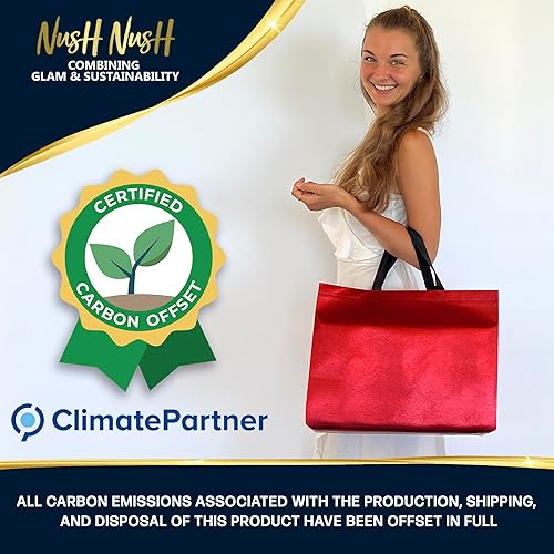 Miniatura 3 de Nush Nush Bolsas de regalo rojas tamaño XL  Juego de 12 bolsas de regalo rojas extragrandes reutilizables con asas  perfectas como bolsas de regalo