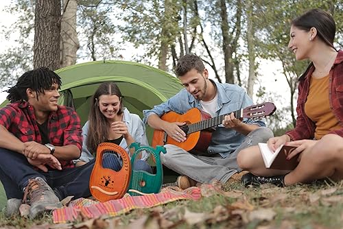 Miniatura 6 de LOMUTY Arpa de lira 16 cuerdas de metal con llave de afinación, instrumentos de arpa, arpa de regazo es un regalo para amantes de la música,