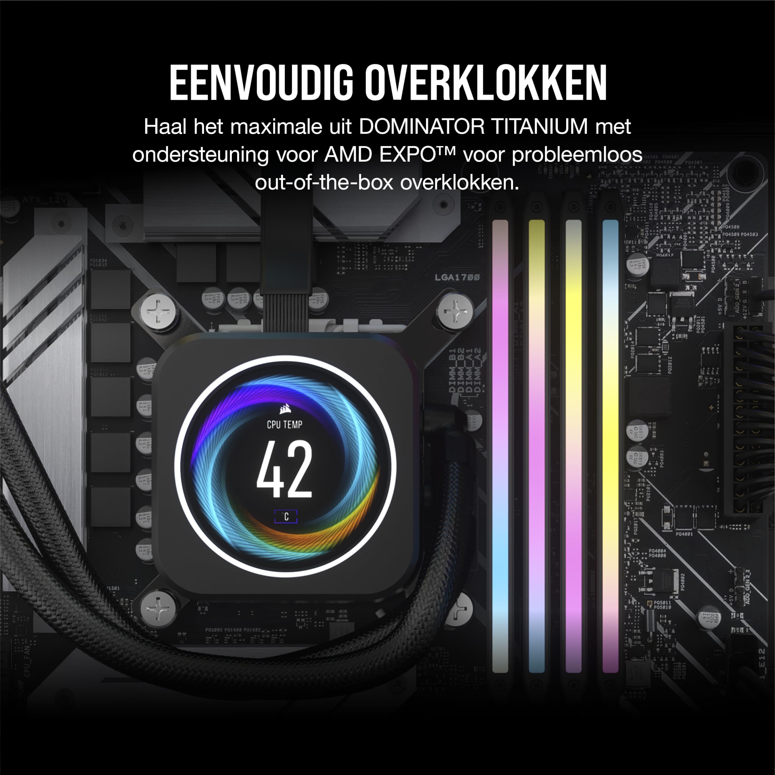 メモリー CORSAIR DOMINATOR DDR5-6000 64GB CL30 CORSAIR DOMINATOR TITANIUM RGB DDR5 RAM 64GB (2x32GB) DDR5 Tot