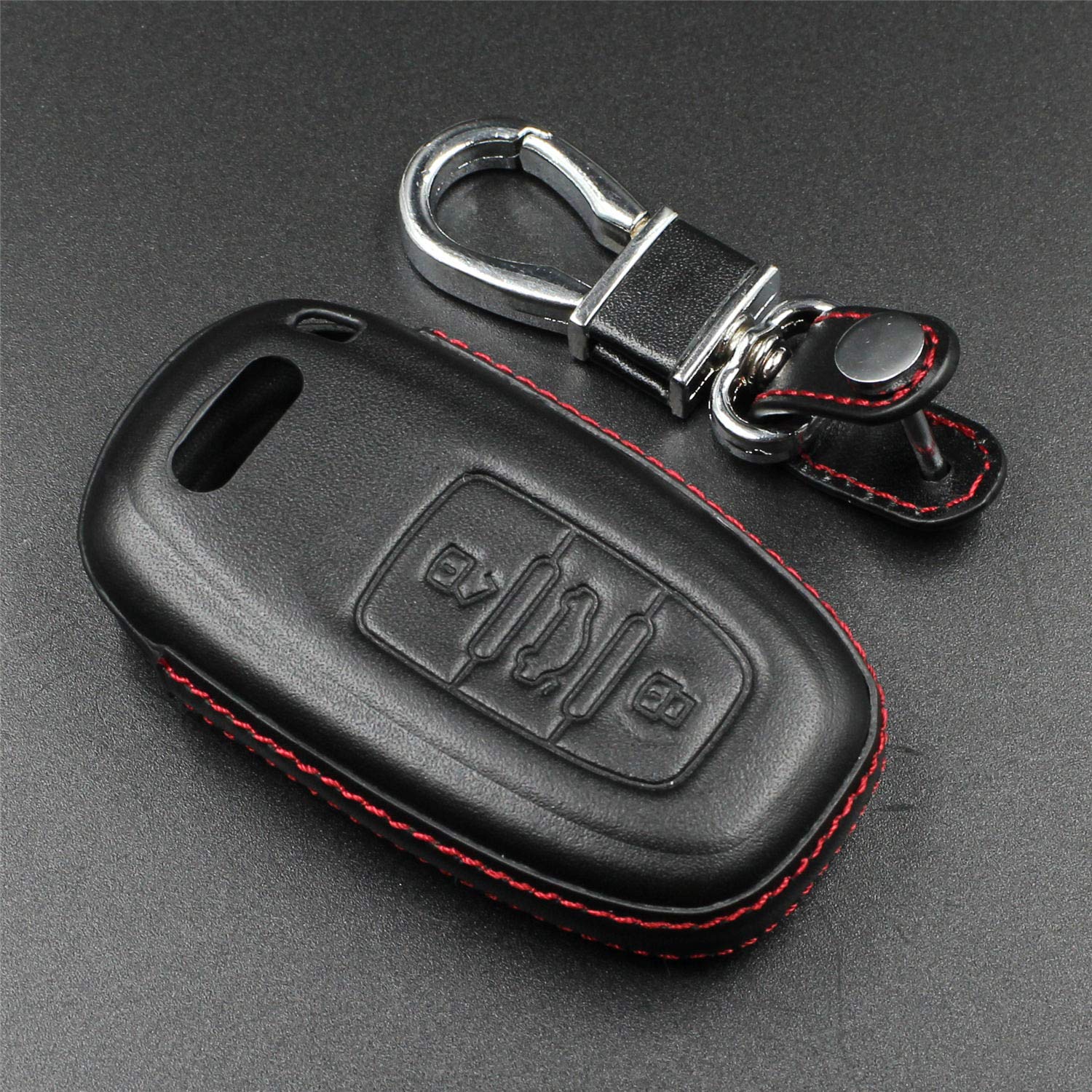Étui Clé Audi En Cuir Véritable - Modèles A4, A6, Q5, Q7, TT… - Noir