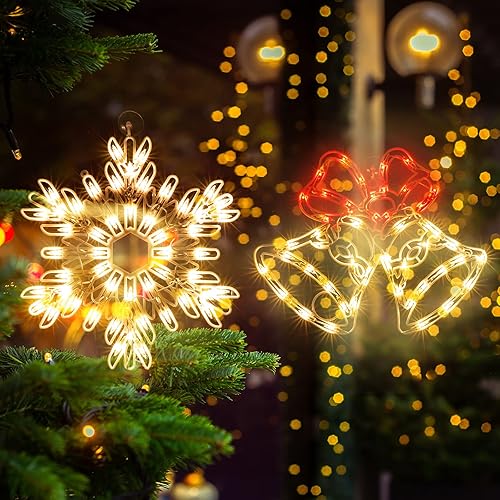 Miniatura 6 de TWINGLEHOME Escultura decorativa de 50L, que incluye Campana x1 Copo de nieve x1..