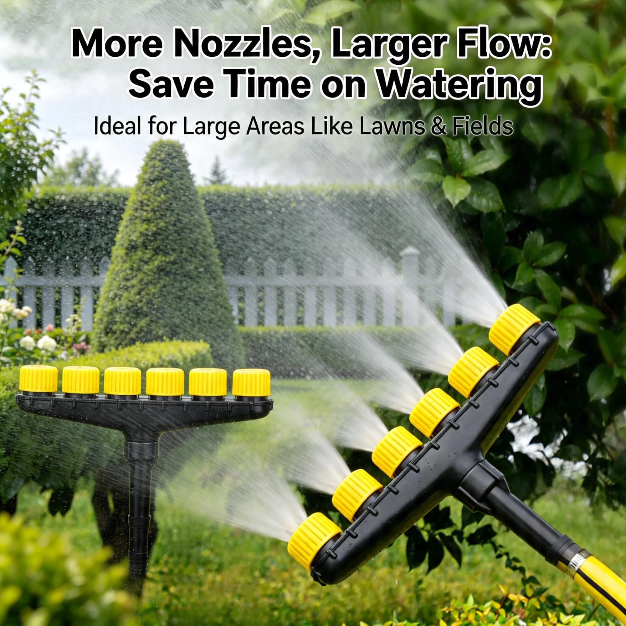 Landwirtschaft Sprühschlauch Set mit 6 Düsen - Garten Rasensprinkler für Bewässerung (30m)