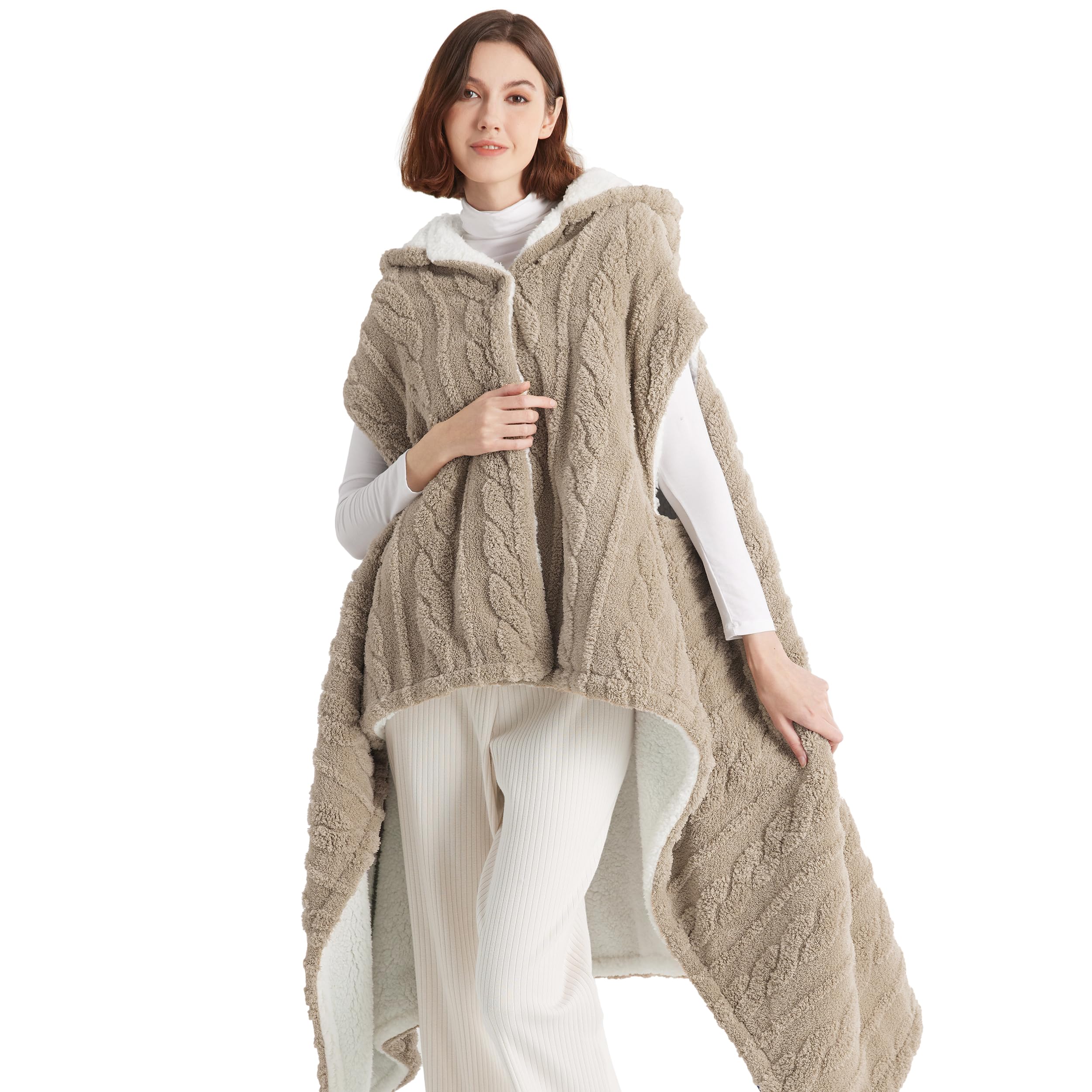 hooded sherpa wrap