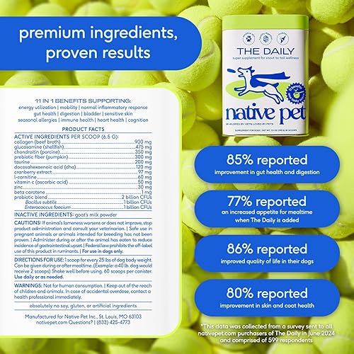 Miniatura 6 de Native Pet The Daily Dog Supplement  Multivitamínico 11 en 1 para perros  Cuchara sabrosa con vitaminas y suplementos para perros  Super Multi