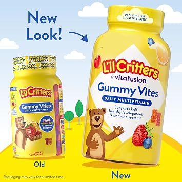 L'il Critters Gummy Vites Kids Multivitamin | 190 Gummies with Vitamins A, B, C, D, E | Assorted Fruit Flavors | Gluten and Dairy Free Children's Daily Supplement