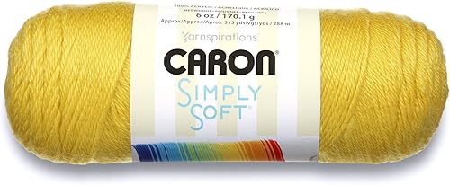 Caron Simply Soft Solids Yarn, Gauge 4 Medium, 100% Acrylic Lemonade - Machine Wash & Dry Chartreuse,Musgo,Fucsia,Fucsia Sparkle,Dorado,Uva,Brites
