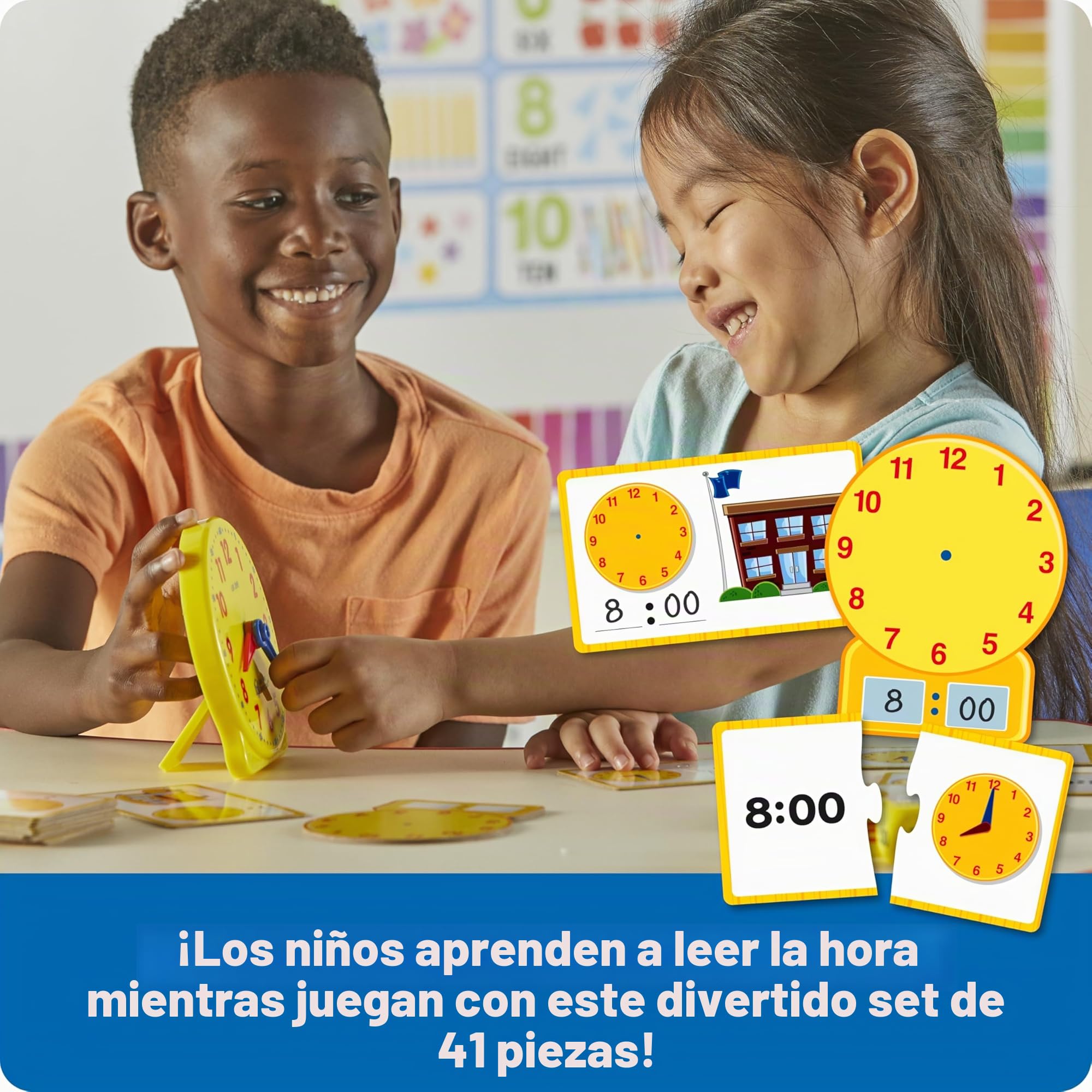 Learning Resources Reloj Educativo – Set de Actividades para Aprender la Hora Digital y Analógica – Juego Didáctico para Niños 5+ Años