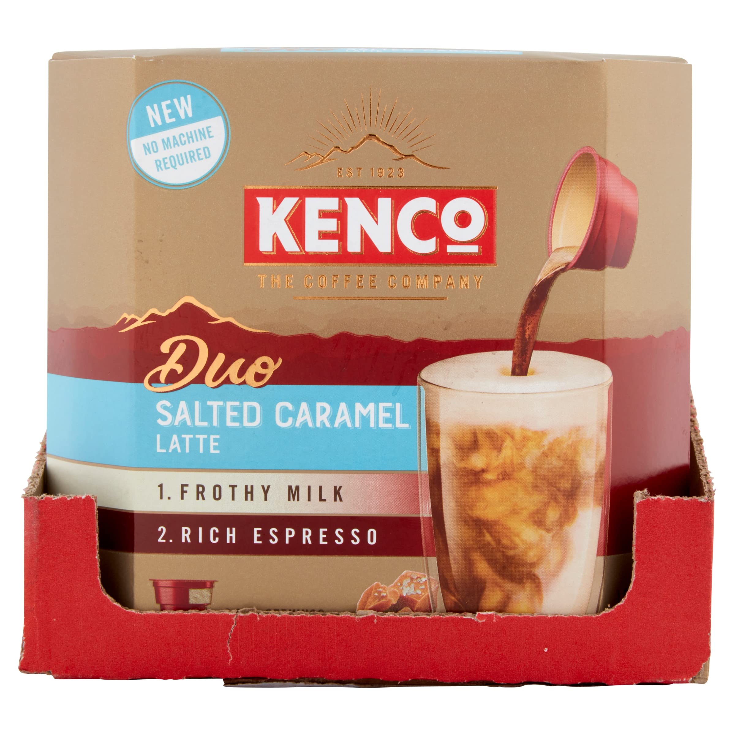Kenco Duo solona karmelowa latte kawa rozpuszczalna x6 (opakowanie 4 sztuk, łącznie 24 napoje)