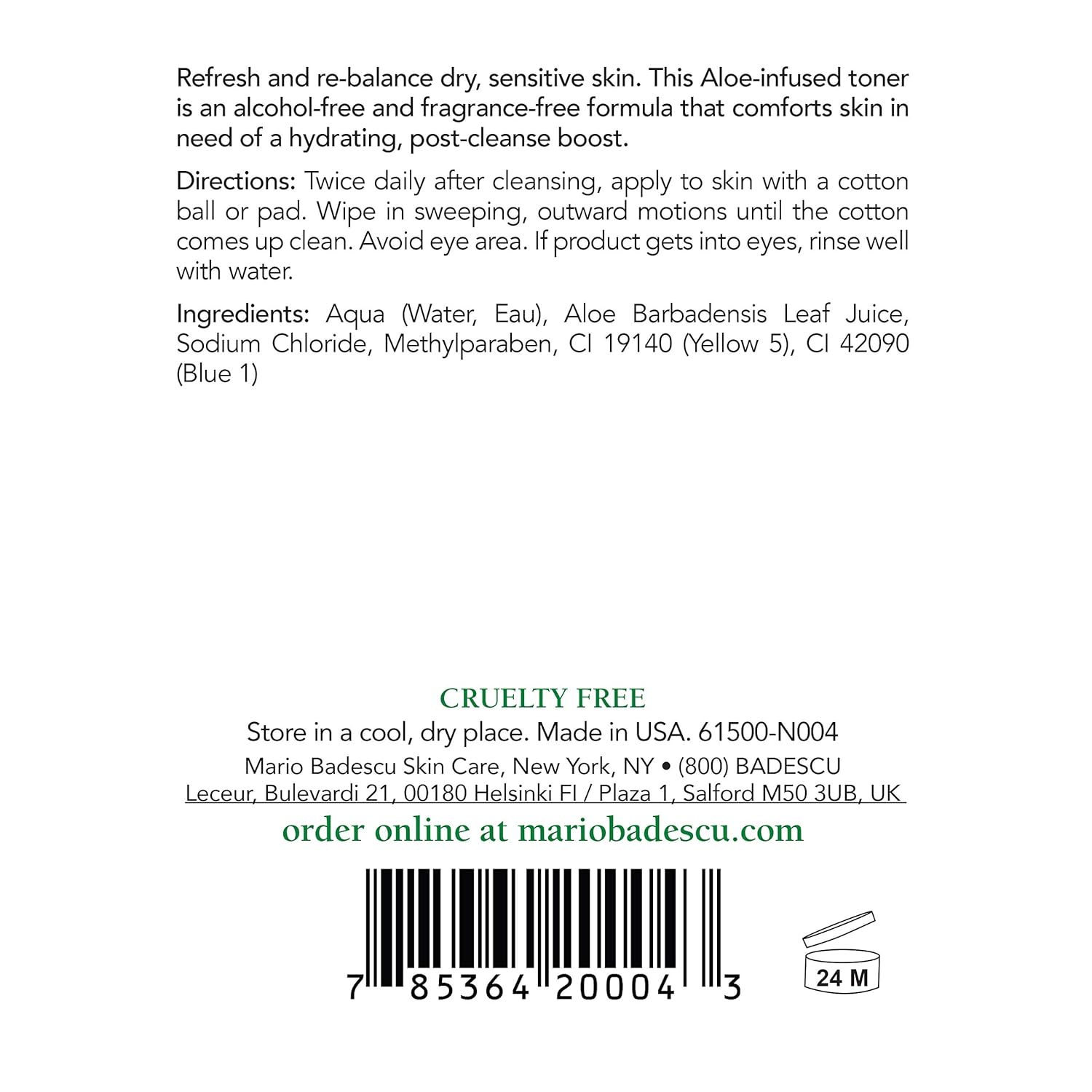 mario badescu toner aloe vera