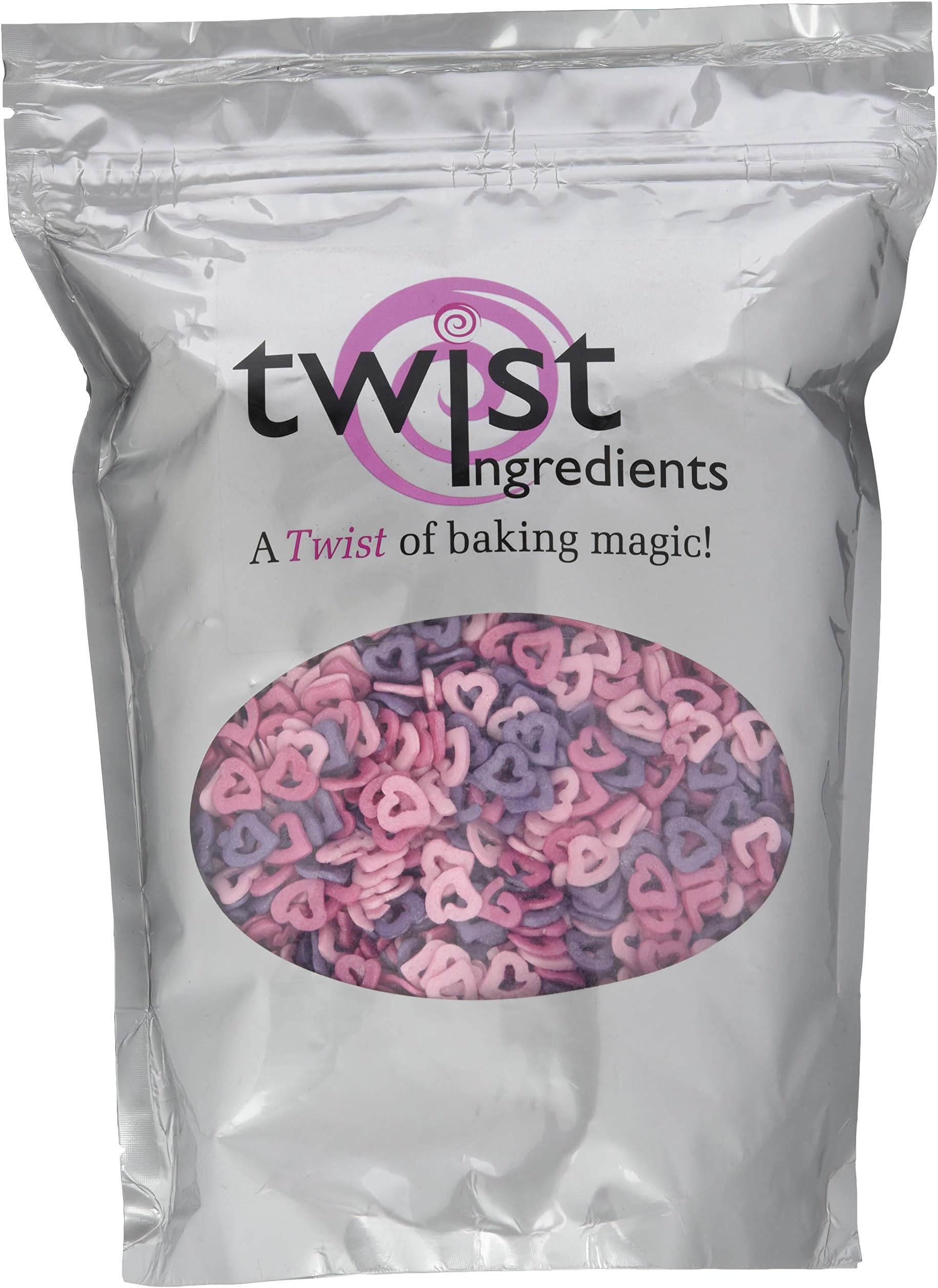 Twist Ingredients Glimmer Pink/Deep Pink/Violet Open Hearts 800 g