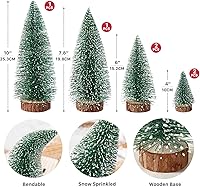 Vista 3 de Mini árboles de Navidad, decoración de Navidad artificial con 4 tamaños, botella de árbol de Navidad, cepillo, árboles, decoración de mesa de 6