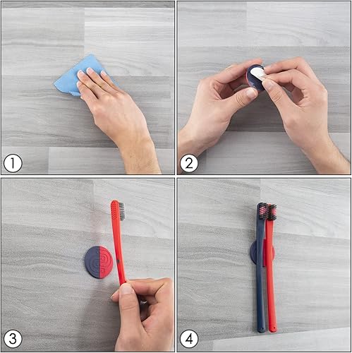 Miniatura 3 de Linkidea Cepillo de dientes manual con soporte magnético para cepillos de dientes, juego de soporte para cepillos de dientes para parejas, cepillo