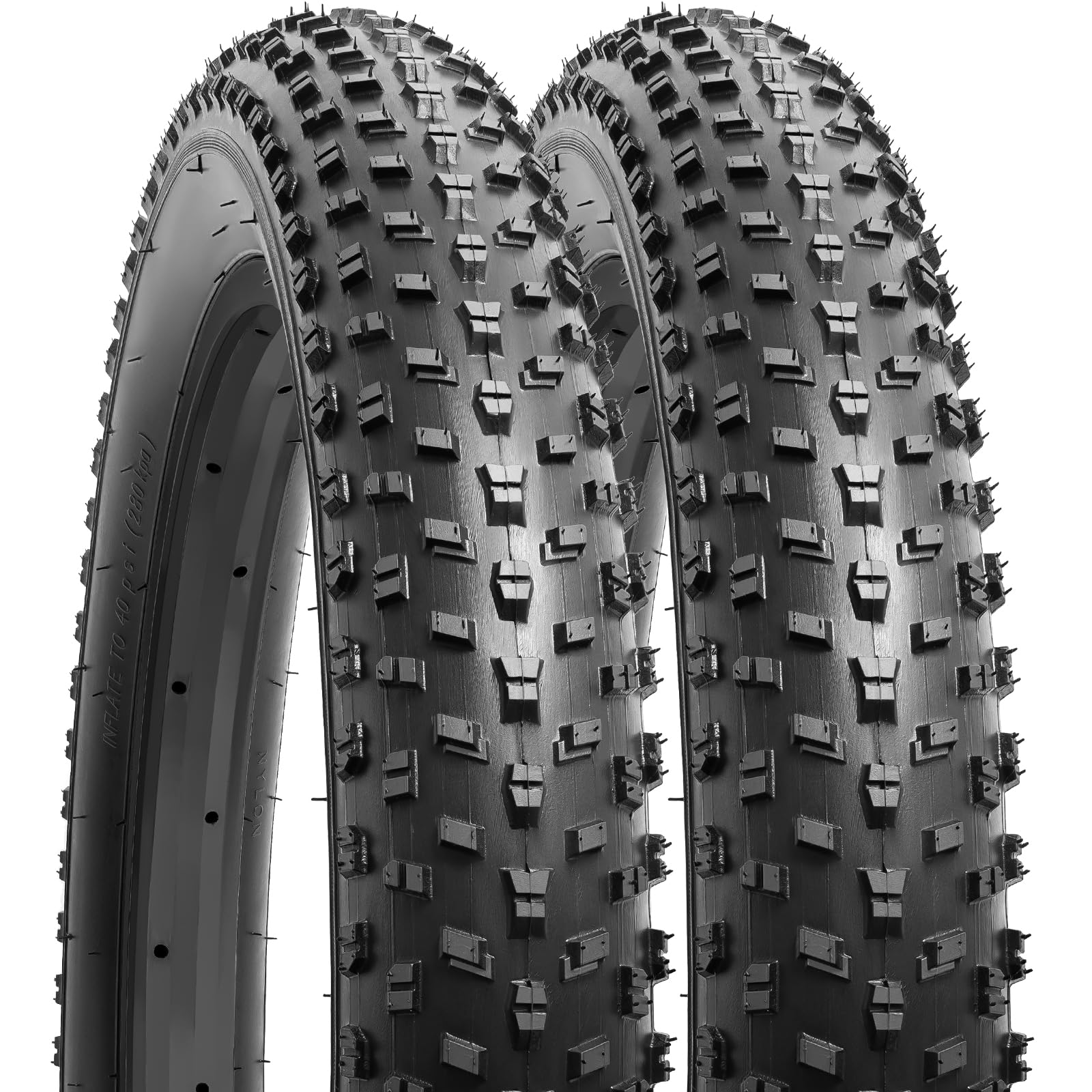 YUNSCM 2-PCS 20" Fat Bike Tires 20x3.0/76-406 Compatible with Mountain Bike 20 x 3.0 20X3 Fat E-Bike Bicycle Tires