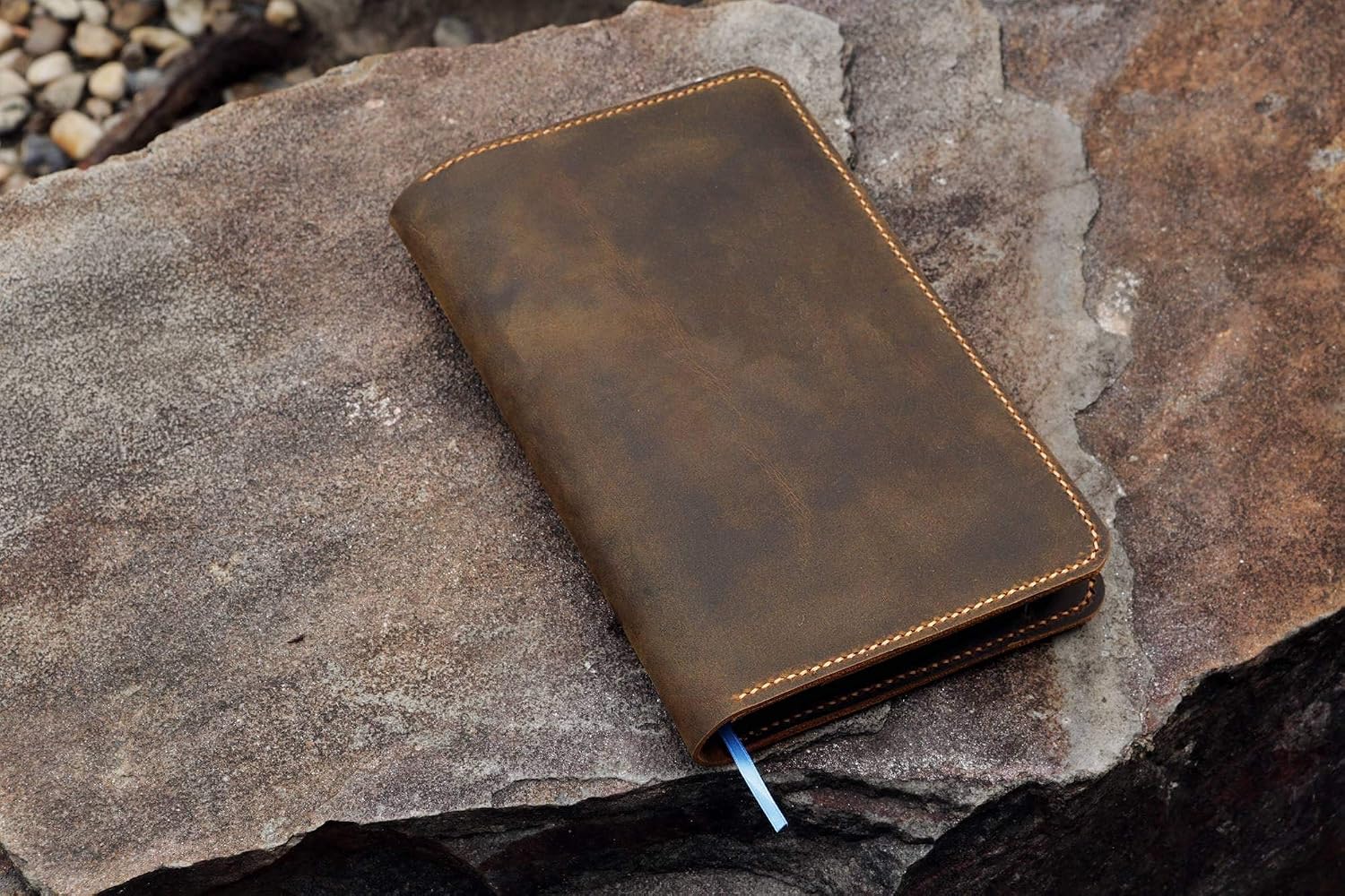 Personalized distressed leather cover case portfolio for Minimalism art notebook journal composition B5 classic medium A5 A4 MAX05SL