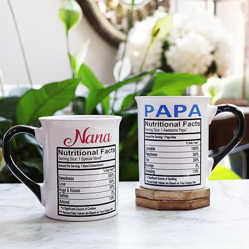 Miniatura 9 de Cottage Creek Taza de Nana Papa, regalos de Nana Papa, juego de tazas de 2 piezas para abuela y papá, anuncio de embarazo para abuelos, tazas de