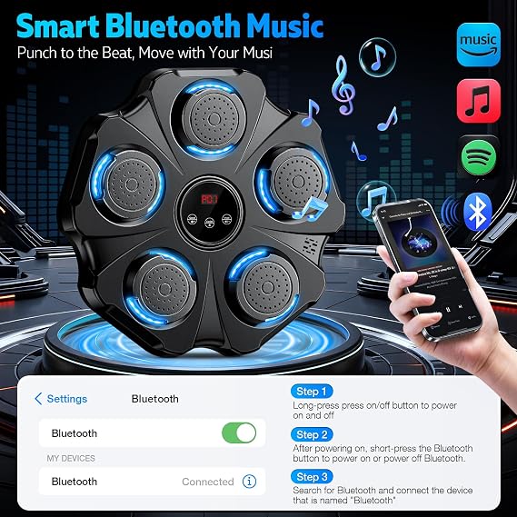 2026 Upgraded Music Boxing Machine - Interactive Punching Trainer, Large Size Wall Mounted Electronic Boxing Target with Adult & Kids Gloves, 9 Modes & 9 Speeds for Adults & Kids