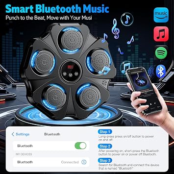 2026 Upgraded Music Boxing Machine - Interactive Punching Trainer, Large Size Wall Mounted Electronic Boxing Target with Adult & Kids Gloves, 9 Modes & 9 Speeds for Adults & Kids