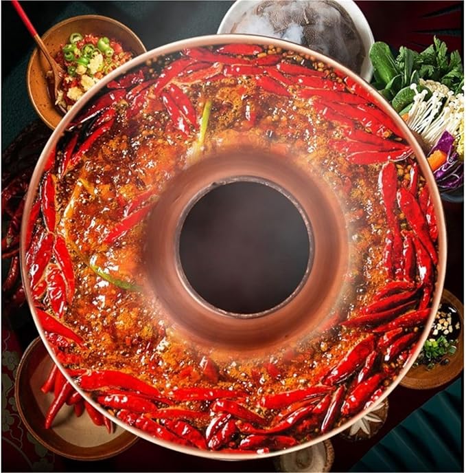 Olla de Cobre Hot Pot Tradicional China 32cm miniatura 2