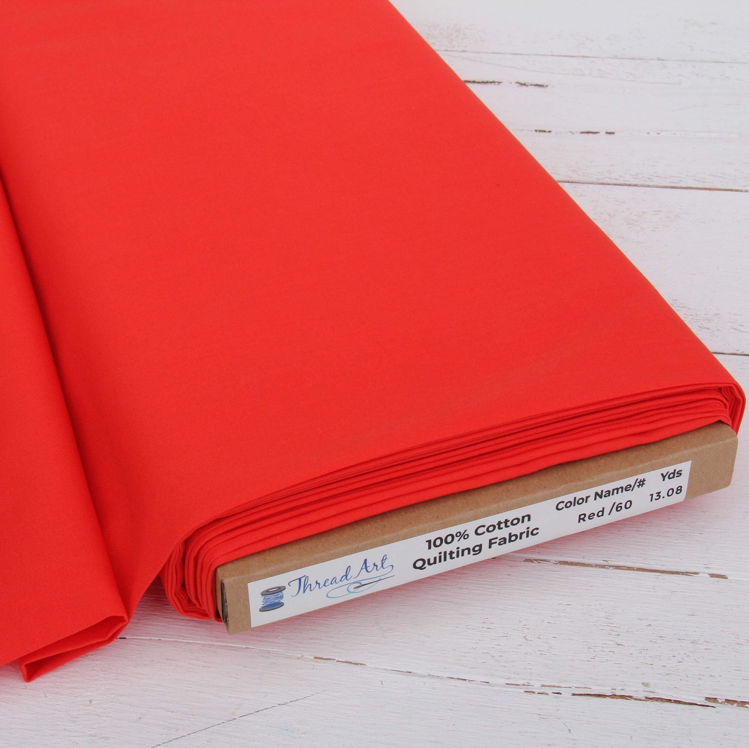 3 Yard Cut ThreadArt Premium Cotton Quilting Fabric - Foxy Red - 44" Width - 100% Cotton - Quilting, Sewing, Crafts