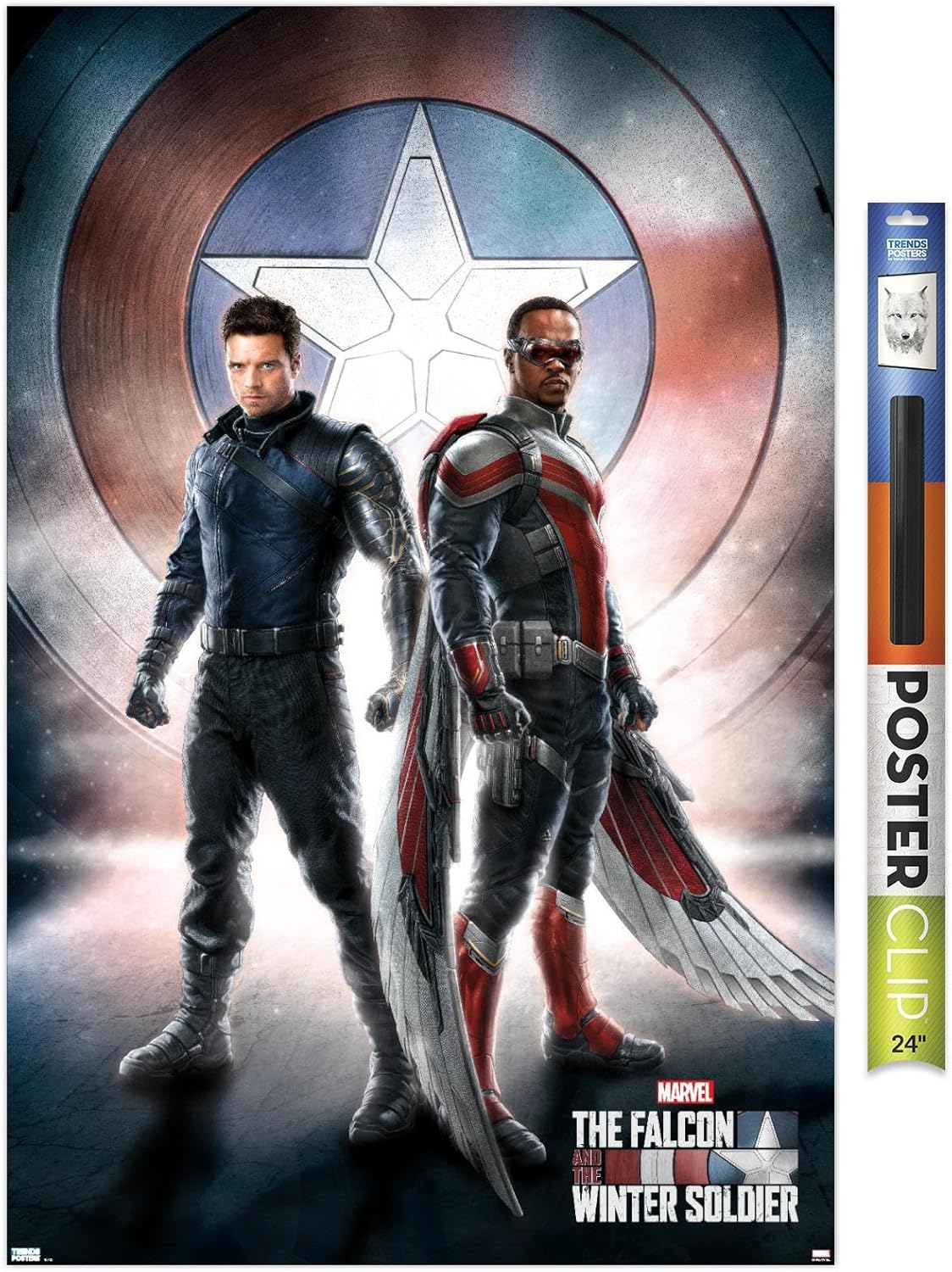 Trends International Marvel Television - Falcon and Winter Soldier - One Sheet Wall Poster, 22.375" x 34", Black Framed Version
