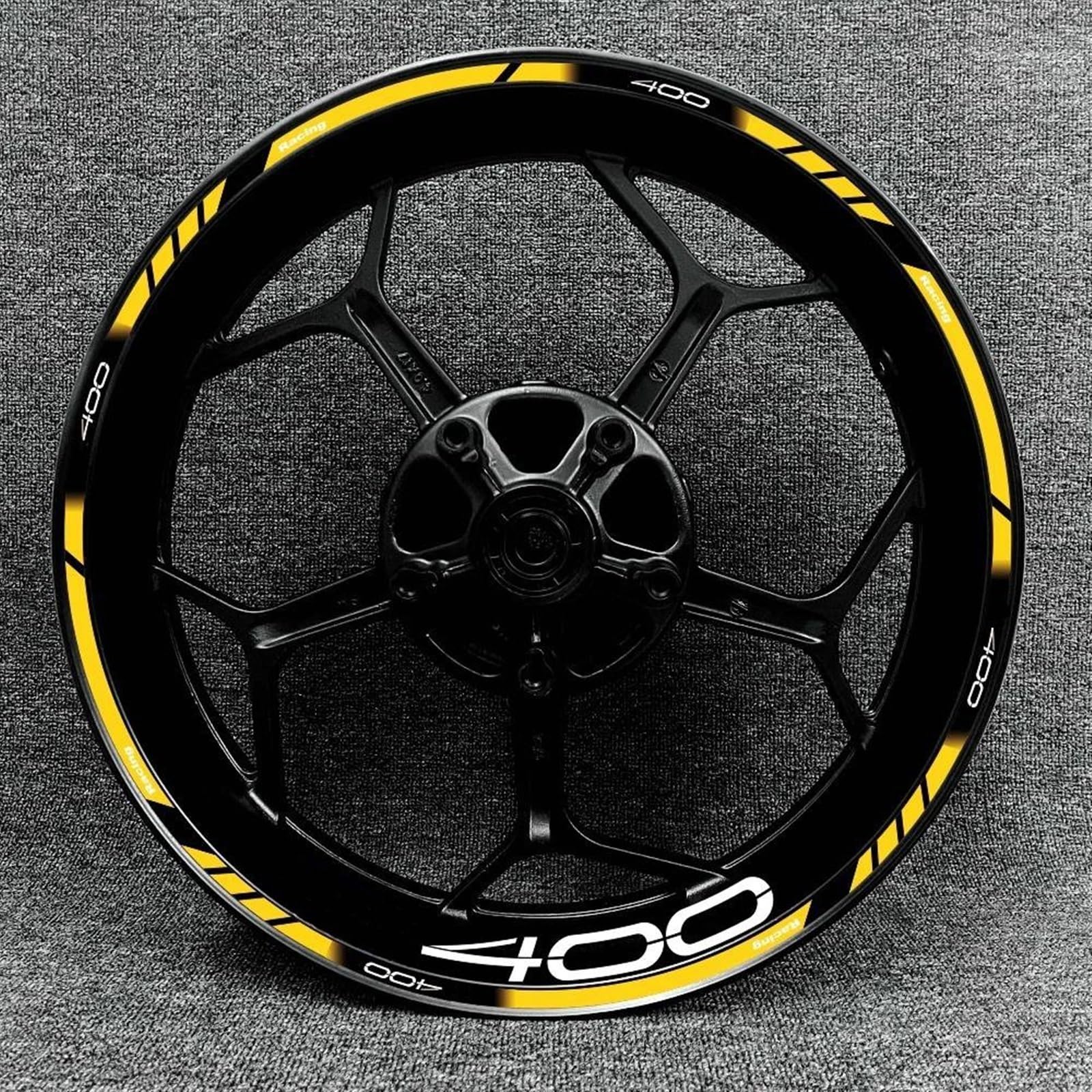 Motorcycle Waterproof Reflective Rim Stickers Wheel Decals Set Modification for Kawasaki for Z400 Motorbike(Color8)