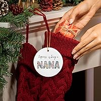 Vista 5 de Nana - Adornos de Navidad de cerámica, regalos para la abuela para el día de la madre, cumpleaños, la felicidad es ser una nana, adornos florales