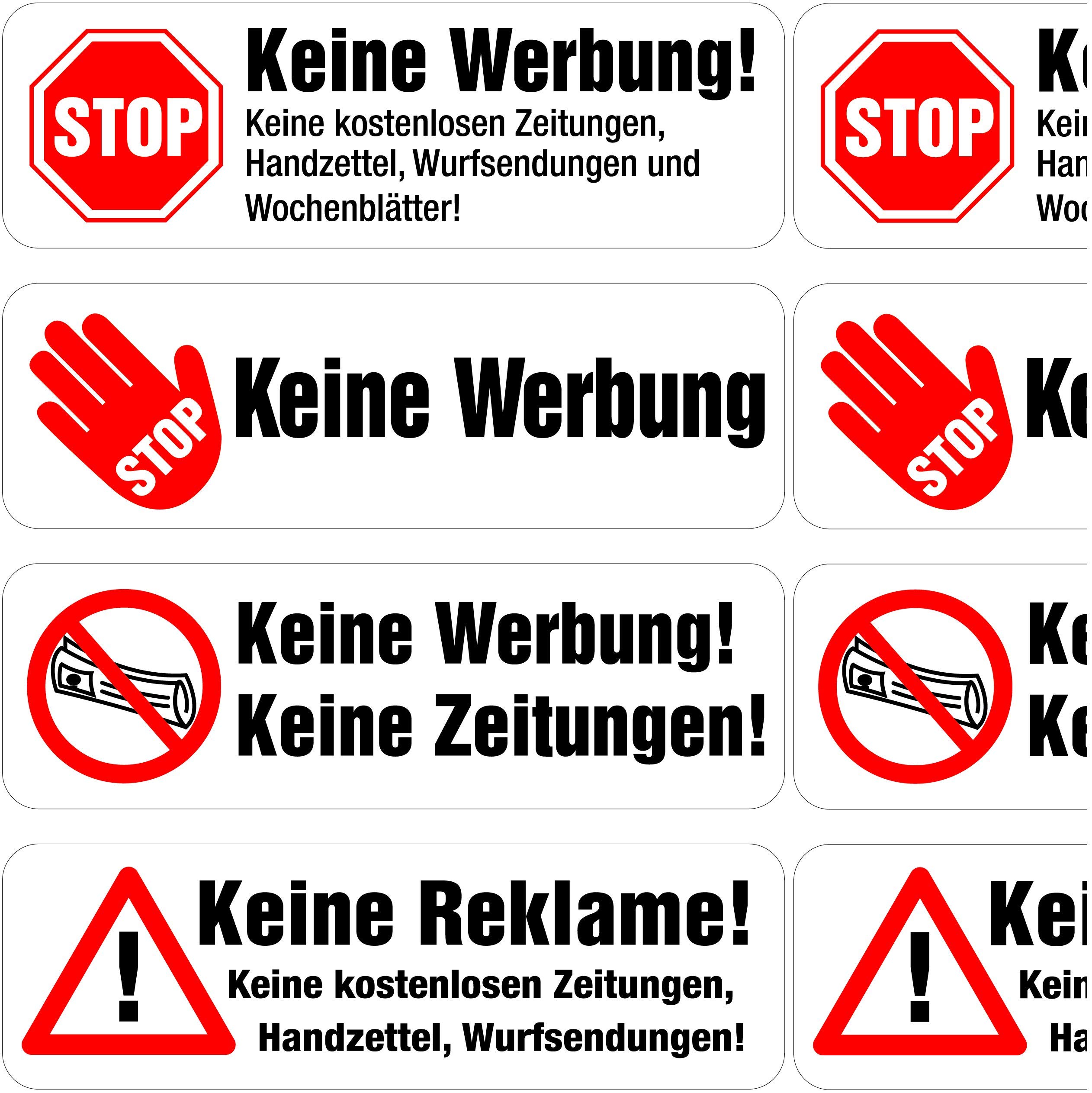 immi 2x5St. Keine Werbung Aufkleber Mix, matt (kein Spiegeln), 2x5Motive