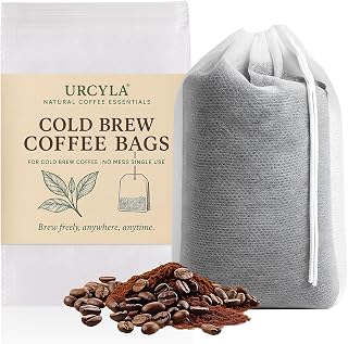 URCYLA Cold Brew Bags 120 Count - 4x6 Inch Fine Mesh Drawstring Pouches, Tear-Resistant Compostable Filters for Mason Jars, French Press, Tea & Herbs