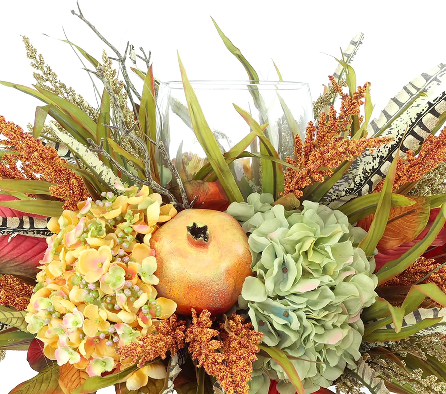 Hydrangea and Heather Fall Candleholder