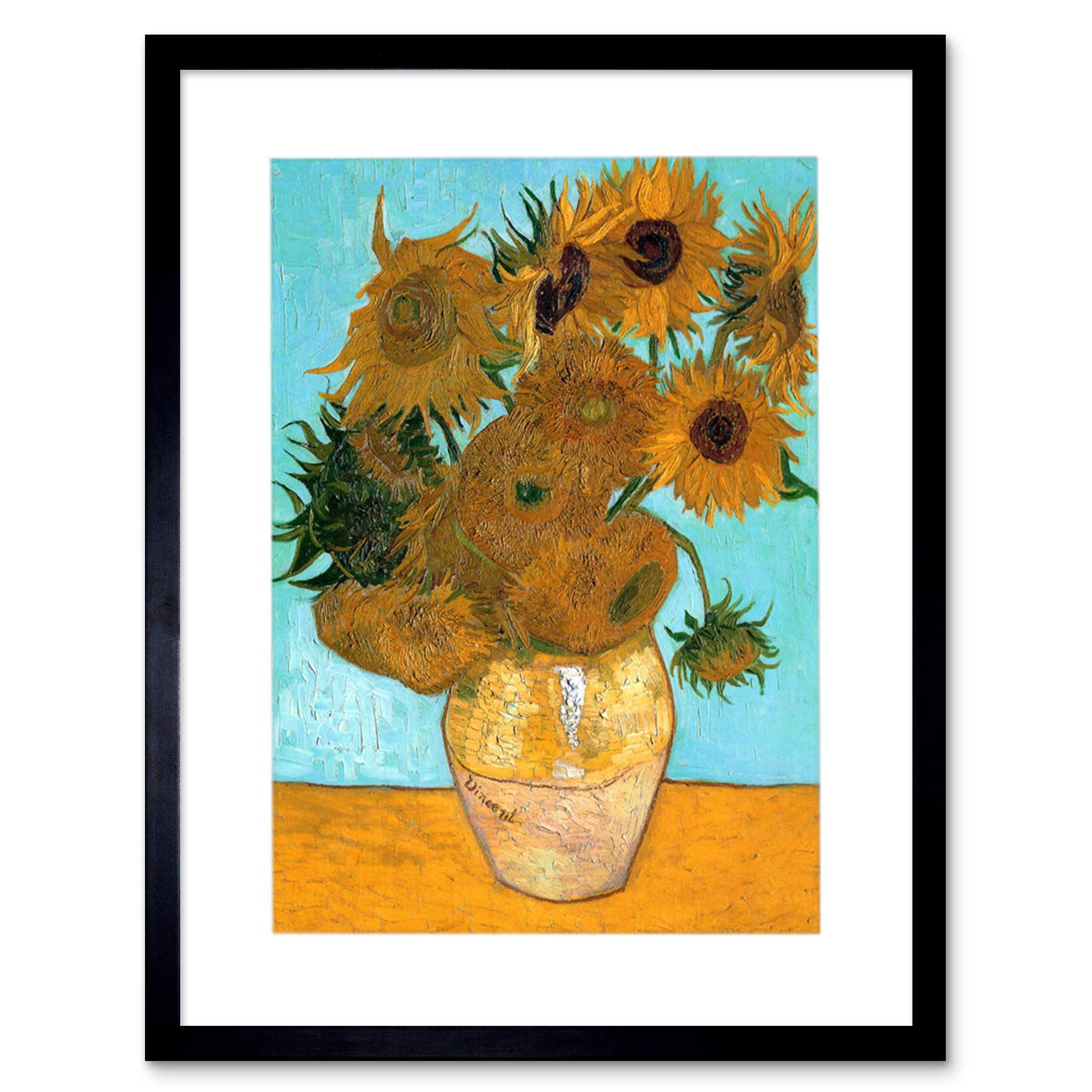 Wee Blue Coo Vincent Van Gogh Still Life Vase With Twelve Sunflowers Old Framed Art Print Picture F12X1628