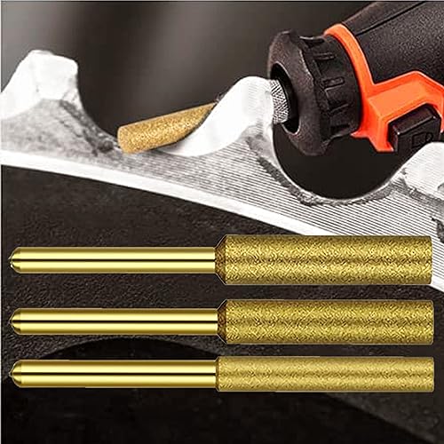 Miniatura 2 de KEWAYO Juego de 18 afiladores de motosierra de diamante – Limas de piedra de rebabas chapadas en titanio (5/32 pulgadas, 3/16 pulgadas, 7/32