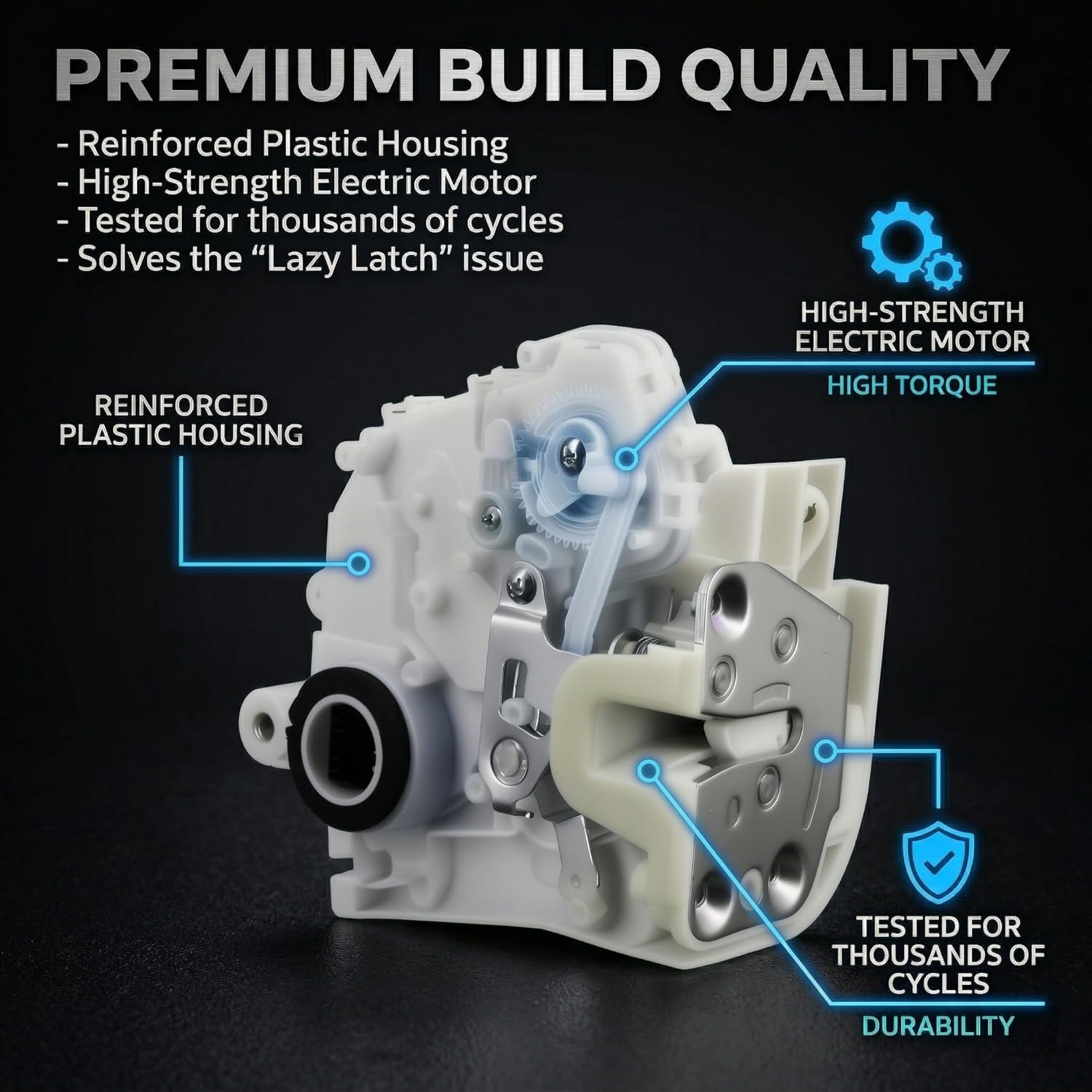 Door Lock Actuator Motor Rear Left Driver Side Compatible with Honda CR-V 2007-2011 Replaces 72650-SWA-A01 937-560 Latch Assembly (Japan Built VIN J Only)