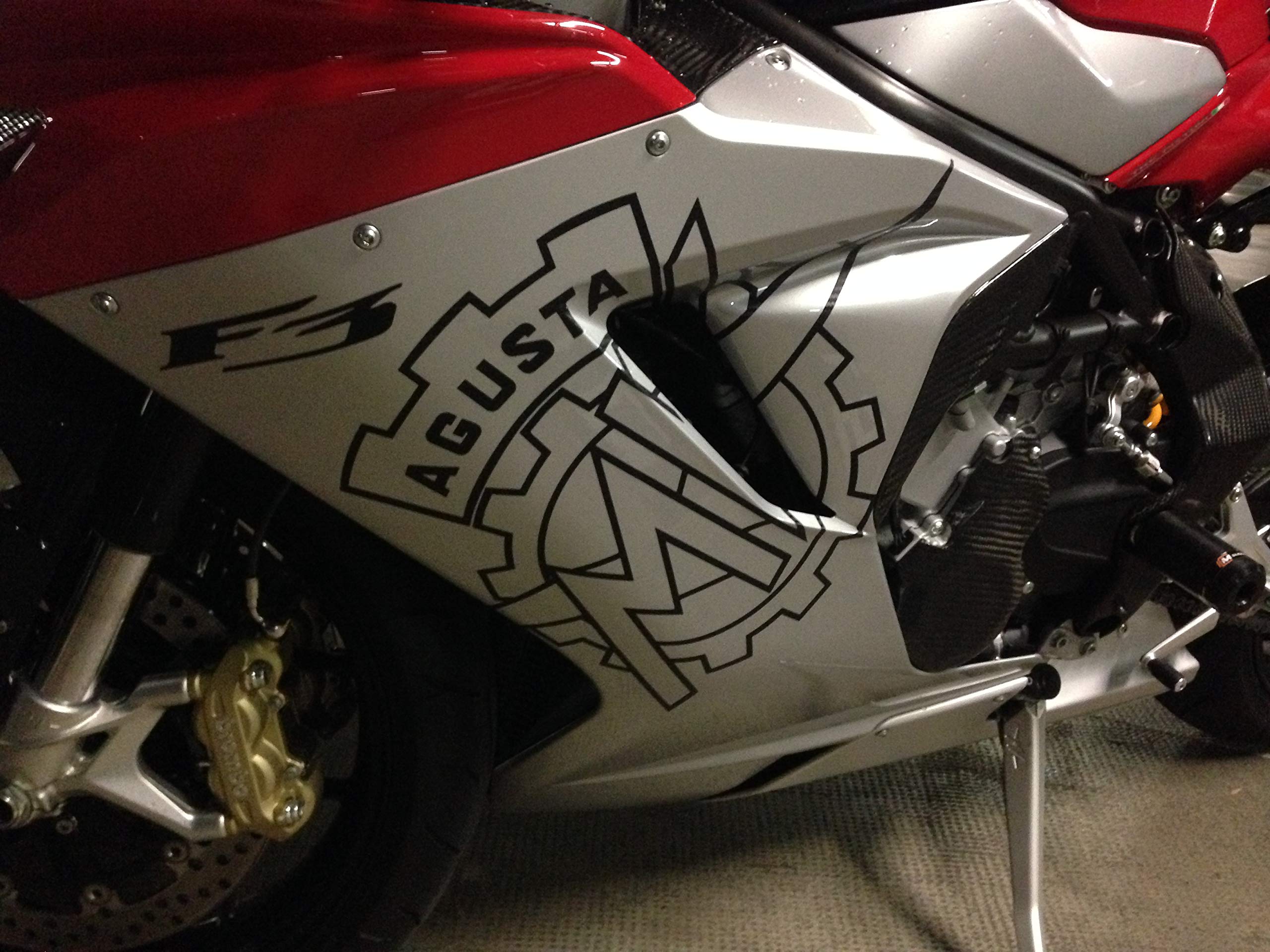 AGUSTA MV Motorcycle Decal Sticker – Pack Of 2, High-Quality Vinyl, For Bikes & Helmets