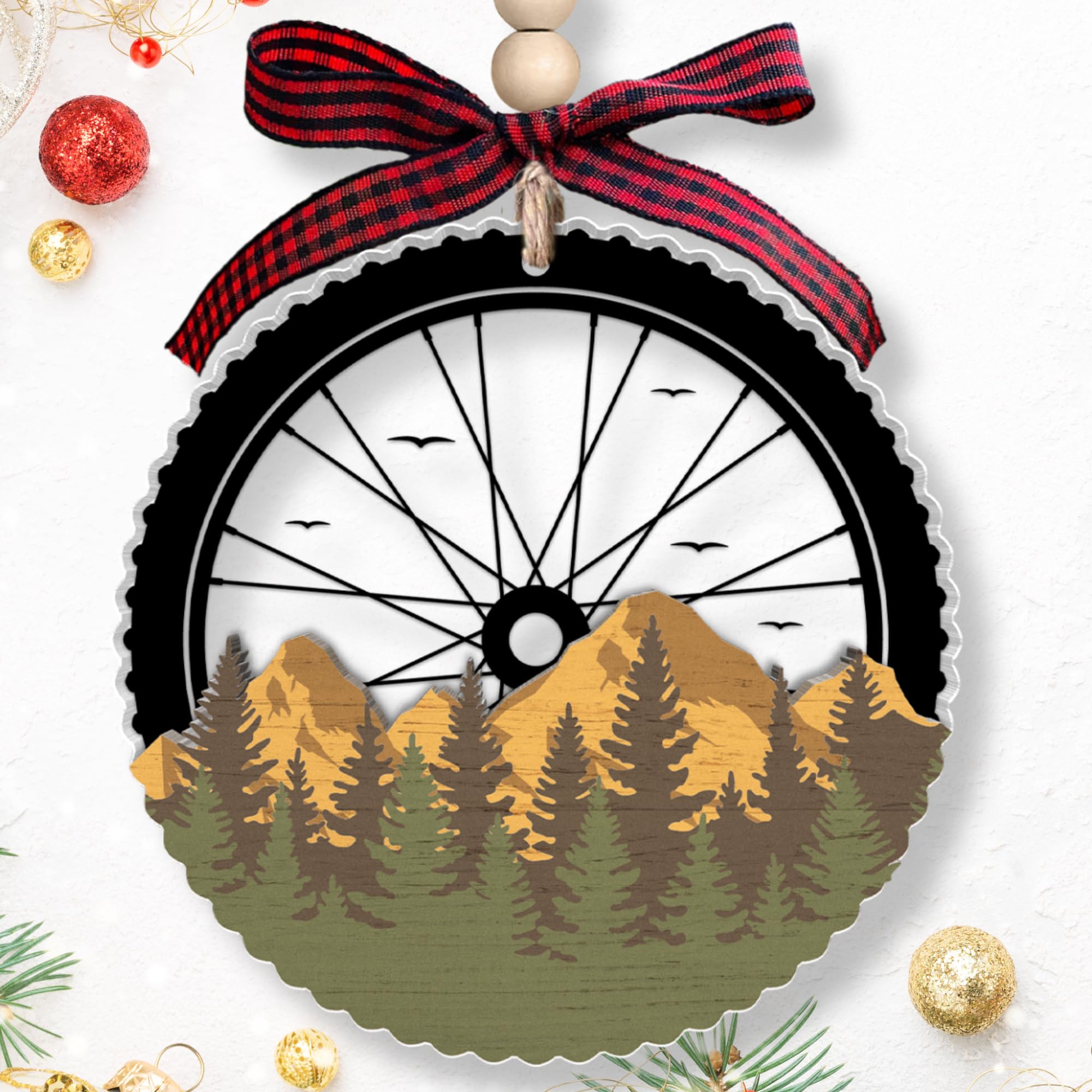 Cadeau pour les amateurs de vélo avec cet ornement de Noël à suspendre